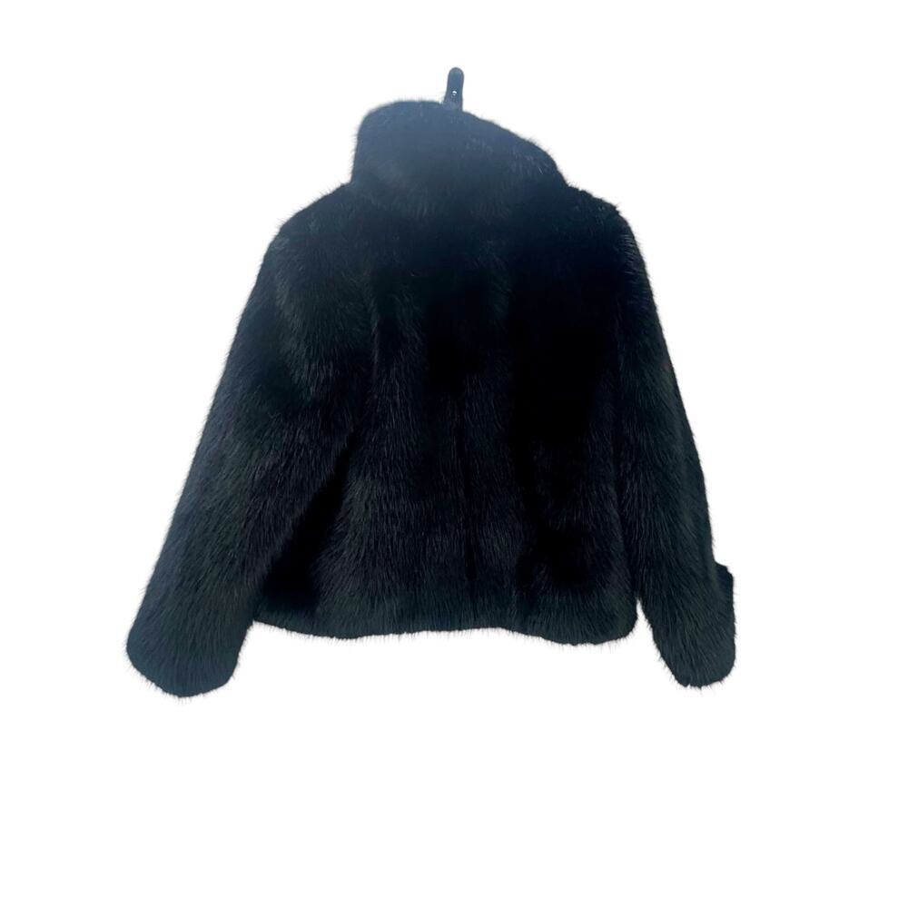 J. Crew Collection Women's Faux-Fur Jacket Long Sleeve Black Size Medium NWT - Picture 4 of 13